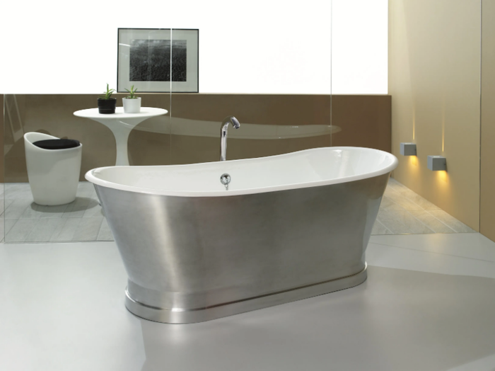 ANTICA ALUMINIUM - Freestanding aluminium bathtub _ BLEU PROVENCE